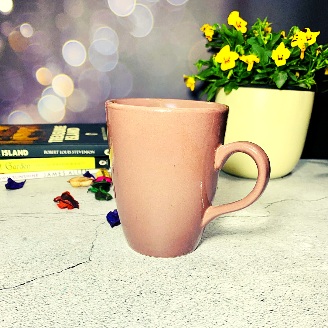 Homefrills Ceramic Hand Crafted Glossy Ceramic Solid Colour Beige Coffee Mug Suitable for Coffee, Tea, Juice, Cappuccino, etc. (275ml) Set of 1